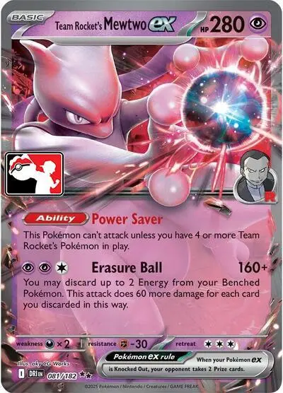Team Rocket's Mewtwo ex, Prize Pack Series Cards 081/182