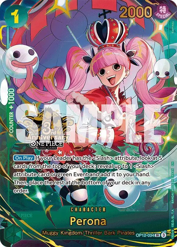 Perona (Japanese Version 3rd Anniversary Set), One Piece Promotion Cards OP12-034