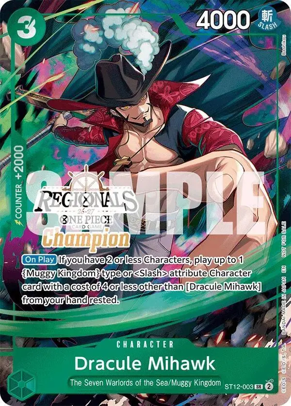 Dracule Mihawk (Regionals Champion Card Set 26-27), One Piece Promotion Cards ST12-003