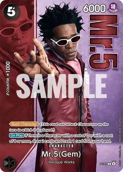 Mr.5 (Gem Premium Card Collection -Live Action Edition Vol.2 Baroque Works-), One Piece Promotion Cards P-149