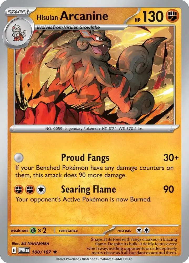 Hisuian Arcanine - 100/167 (Non-Holo), Deck Exclusives 100/167