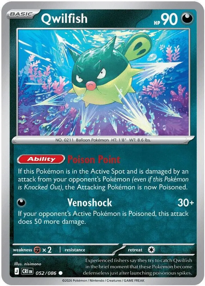 Qwilfish, Chaos Rising 052/86