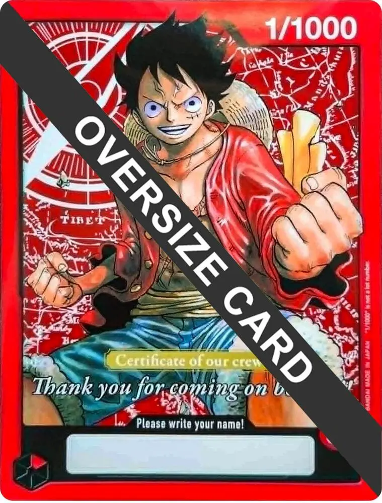Monkey.D.Luffy (Certificate of our crew Oversized), One Piece Promotion Cards 1/1000