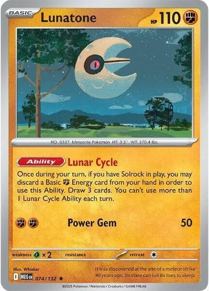 Lunatone - 074/132 (Non-Holo), Deck Exclusives 074/132