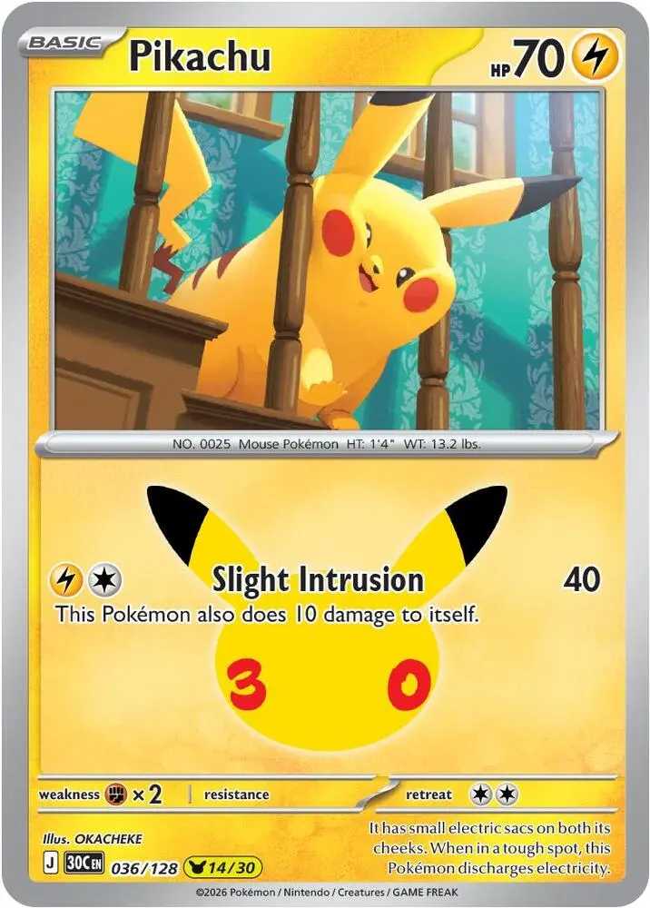 Pikachu, 30th Celebration 036/128