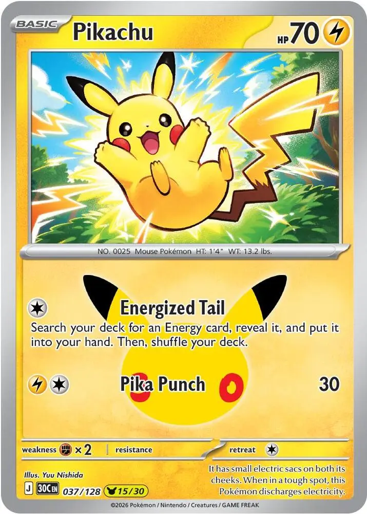 Pikachu, 30th Celebration 037/128