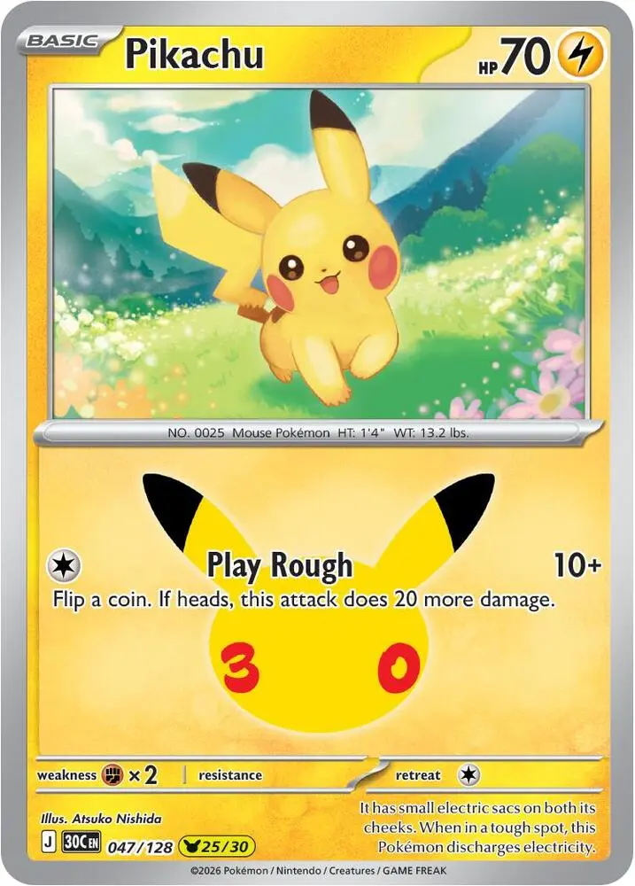 Pikachu, 30th Celebration 047/128