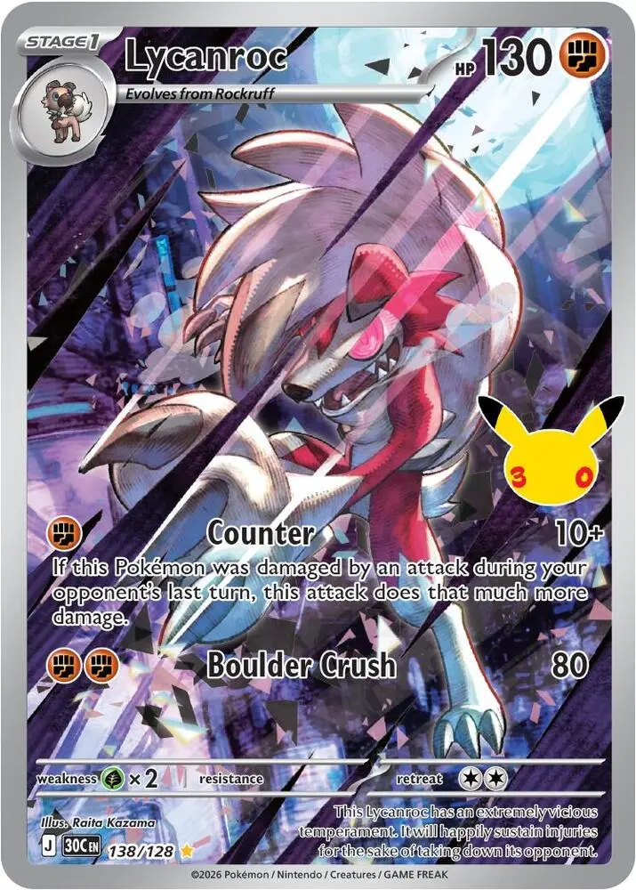 Lycanroc, 30th Celebration 138/128