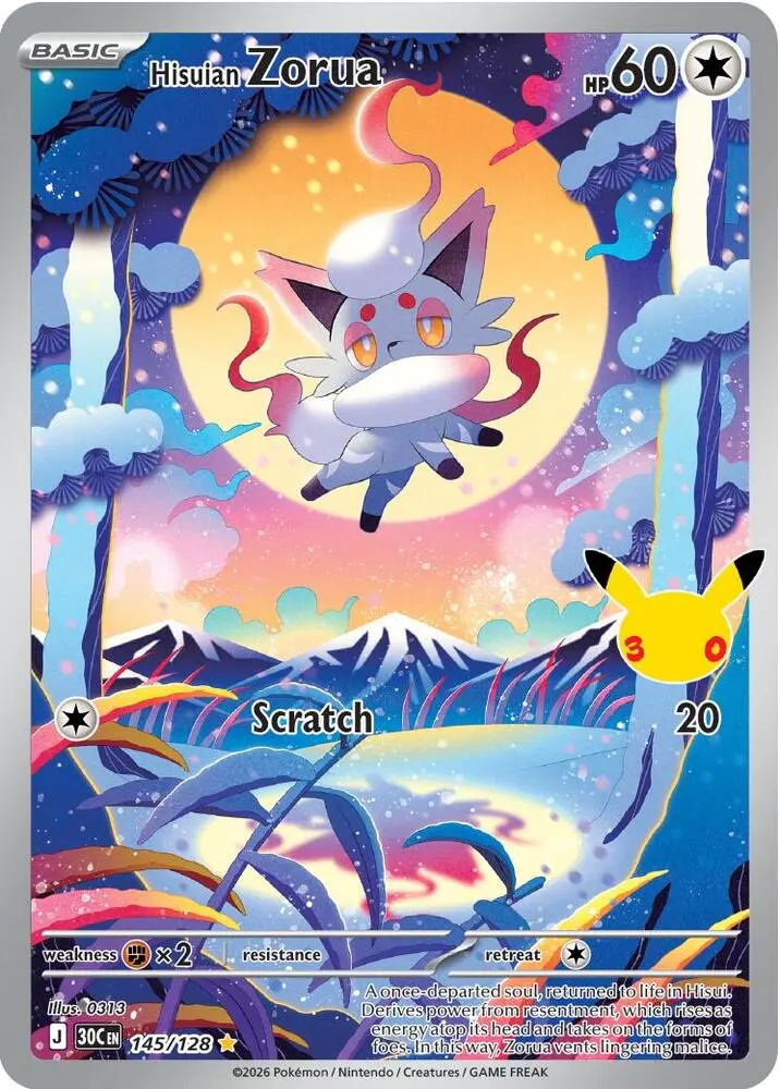 Hisuian Zorua, 30th Celebration 145/128