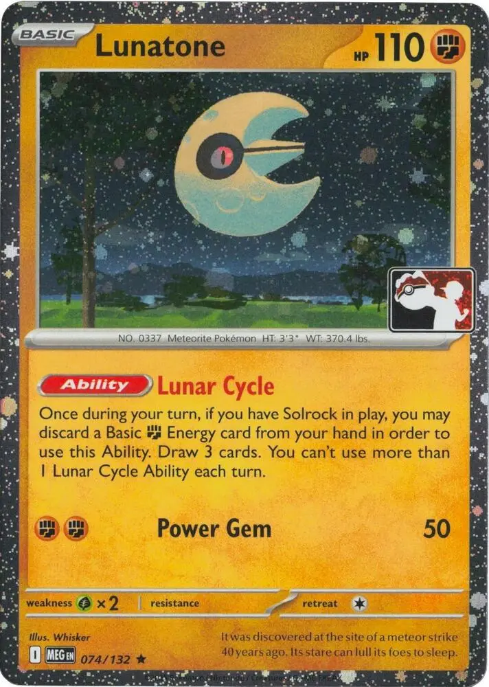 Lunatone, Prize Pack Series Cards 074/132