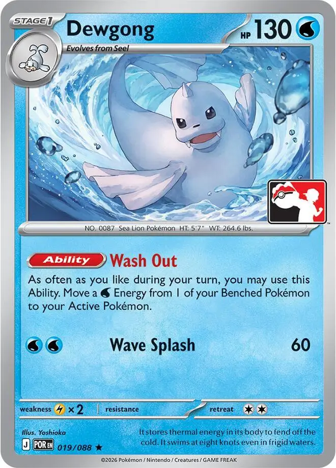 Dewgong, Prize Pack Series Cards 019/088