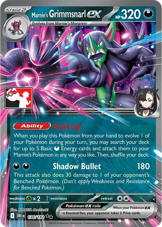 Marnie's Grimmsnarl ex, Prize Pack Series Cards 136/182