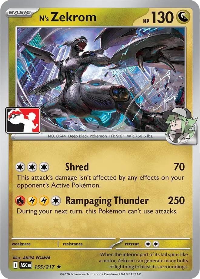 N's Zekrom, Prize Pack Series Cards 155/217