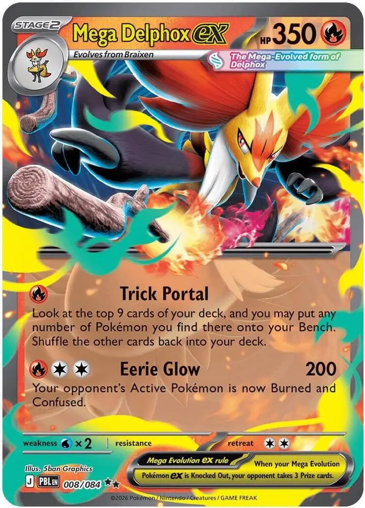Mega Delphox ex, Pitch Black 008/84