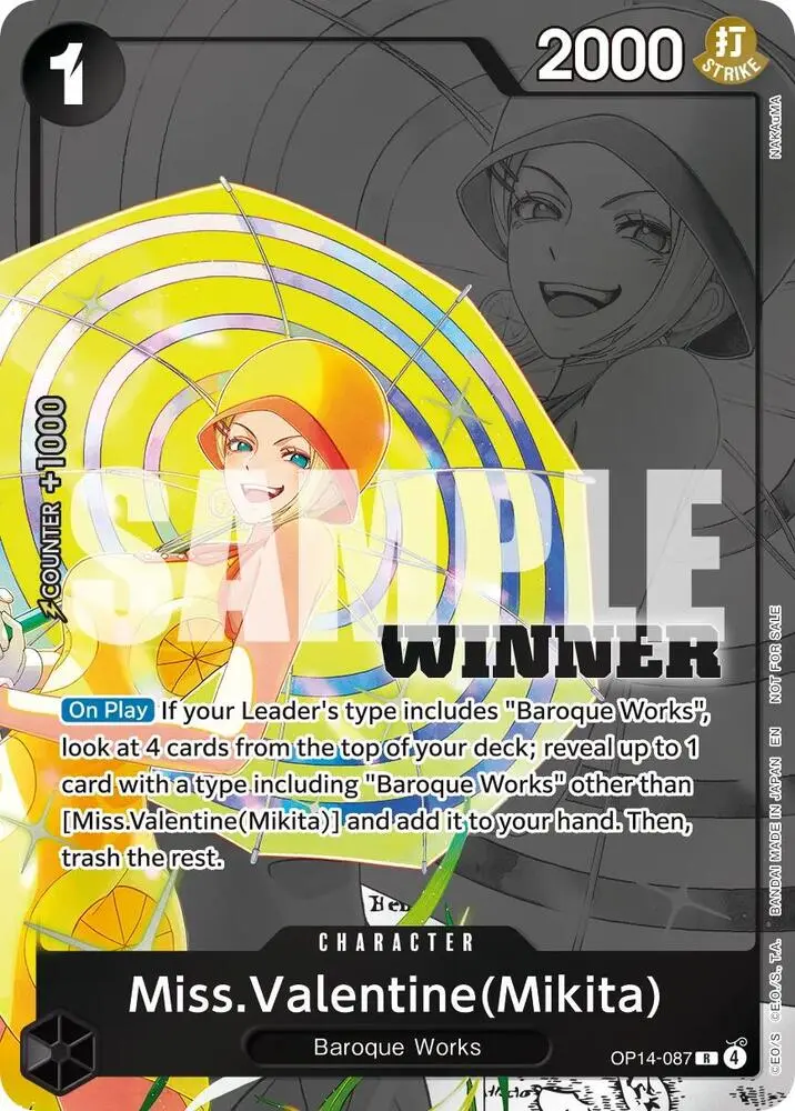 Miss.Valentine (Mikita Winner Pack 2026 Vol. 3), One Piece Promotion Cards OP14-087