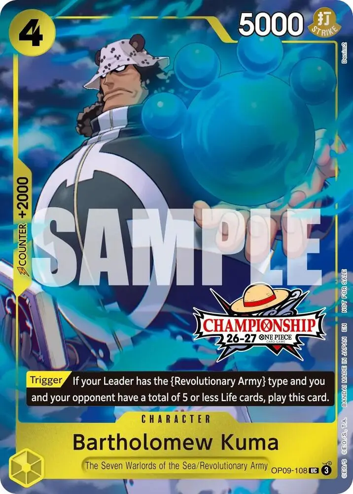 Bartholomew Kuma (CS 26-27 Celebration Pack), One Piece Promotion Cards OP09-108