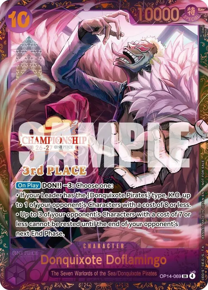 Donquixote Doflamingo (CS 26-27 3rd Place Trophy Card), One Piece Promotion Cards OP14-069