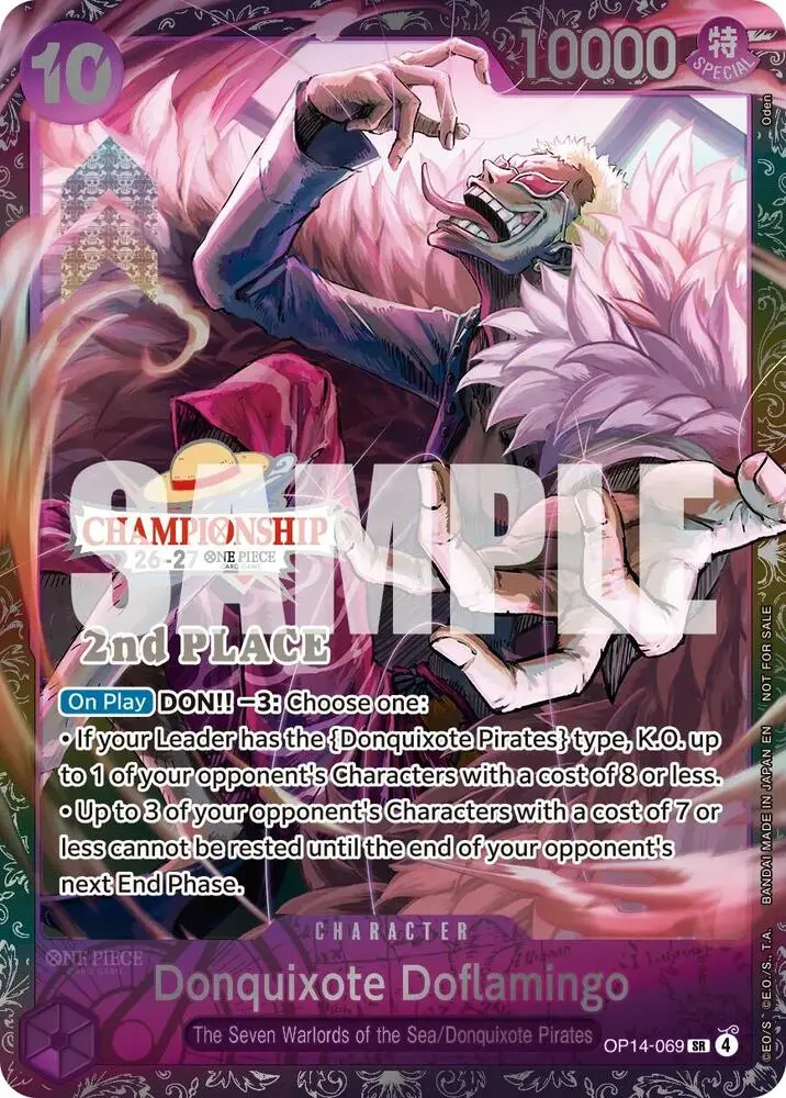 Donquixote Doflamingo (CS 26-27 2nd Place Trophy Card), One Piece Promotion Cards OP14-069