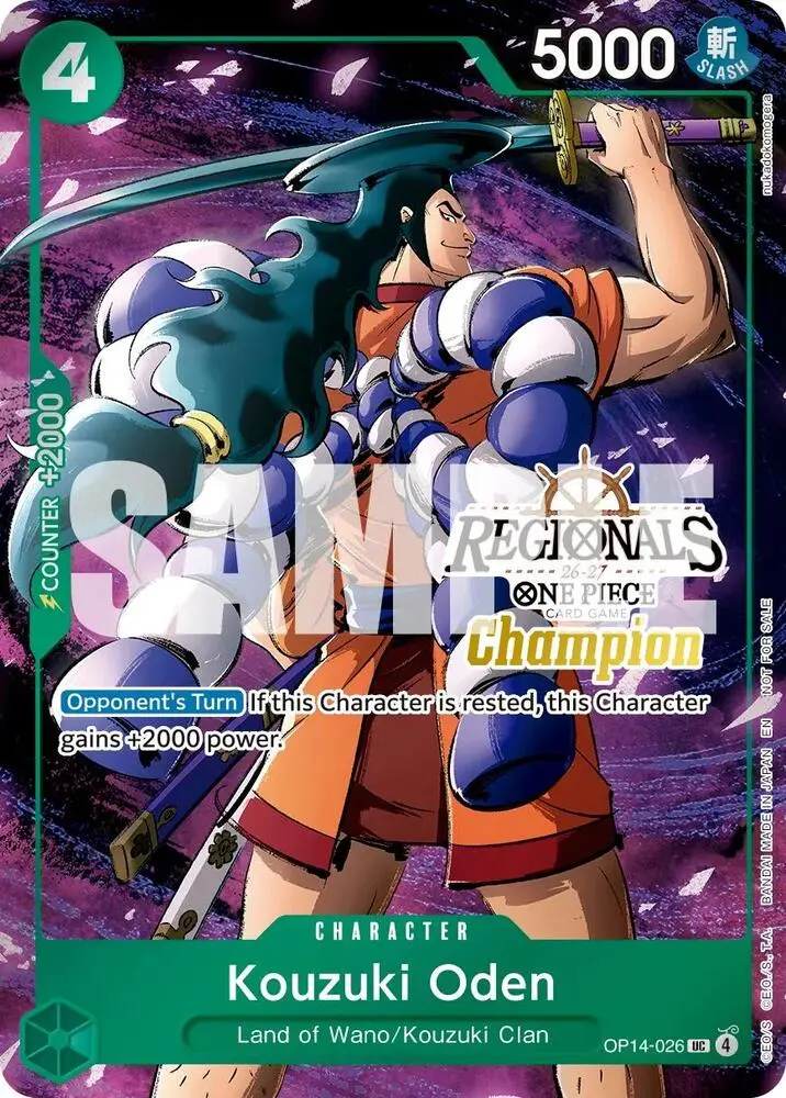 Kouzuki Oden (Regionals Champion Card Set 26-27 Vol.2), One Piece Promotion Cards OP14-026