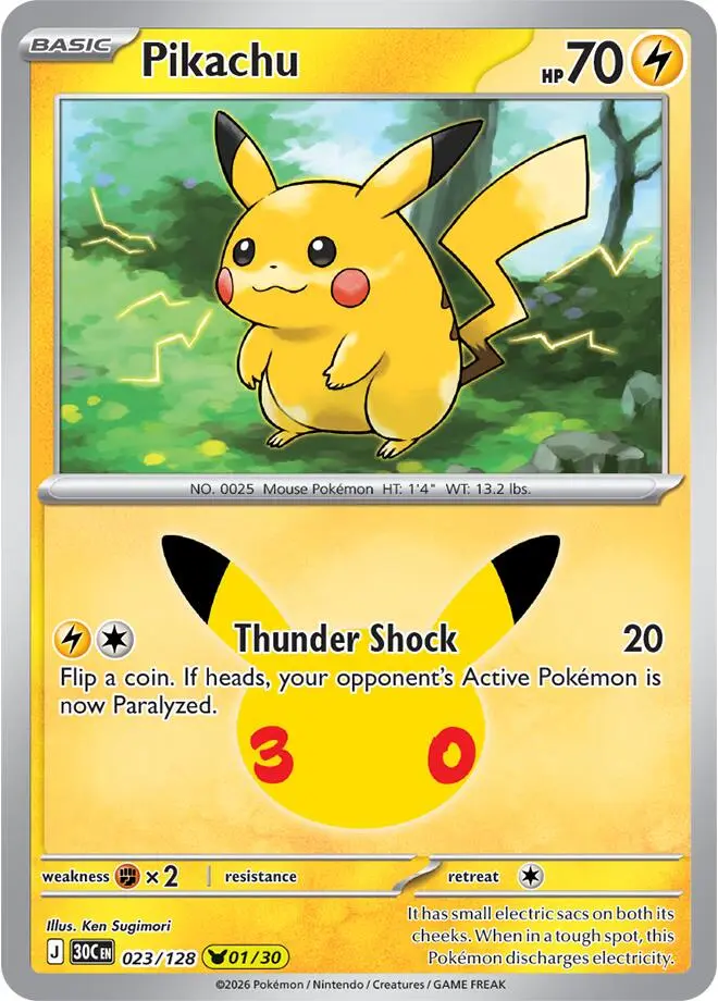 Pikachu, 30th Celebration 023/128