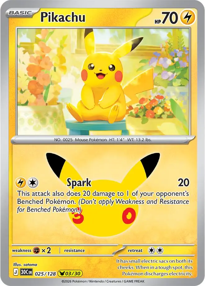 Pikachu, 30th Celebration 025/128