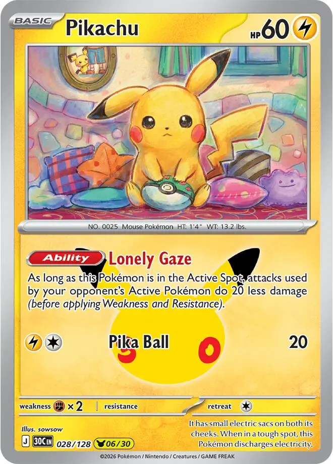 Pikachu, 30th Celebration 028/128