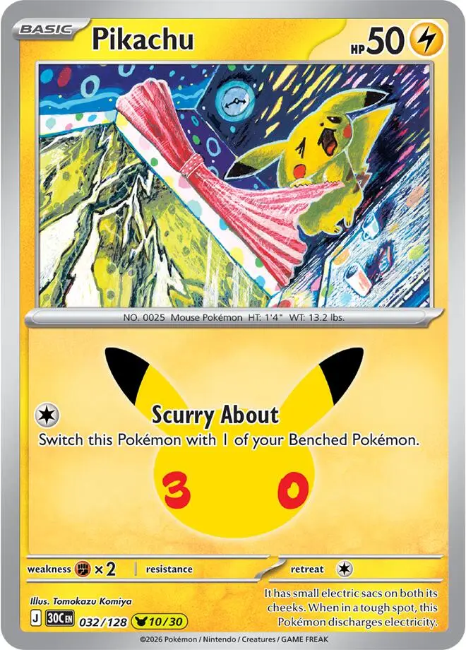 Pikachu, 30th Celebration 032/128