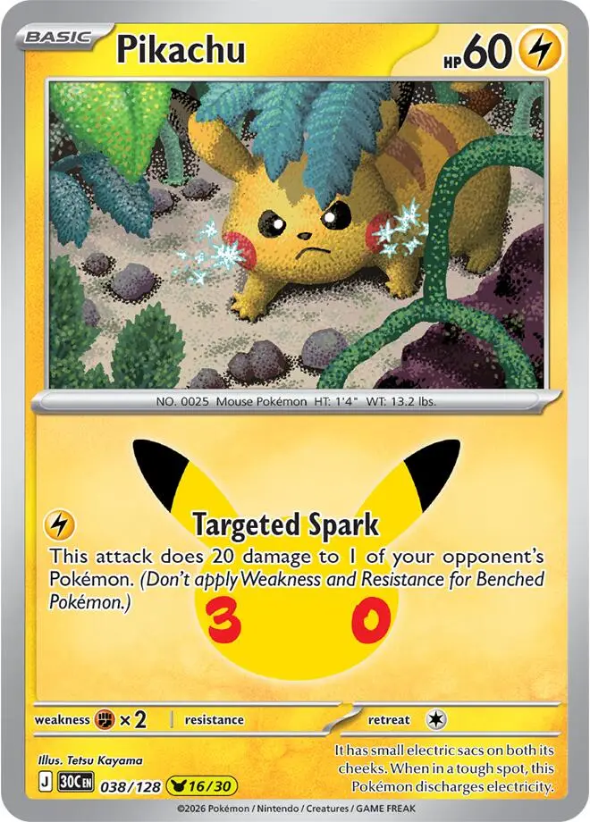 Pikachu, 30th Celebration 038/128
