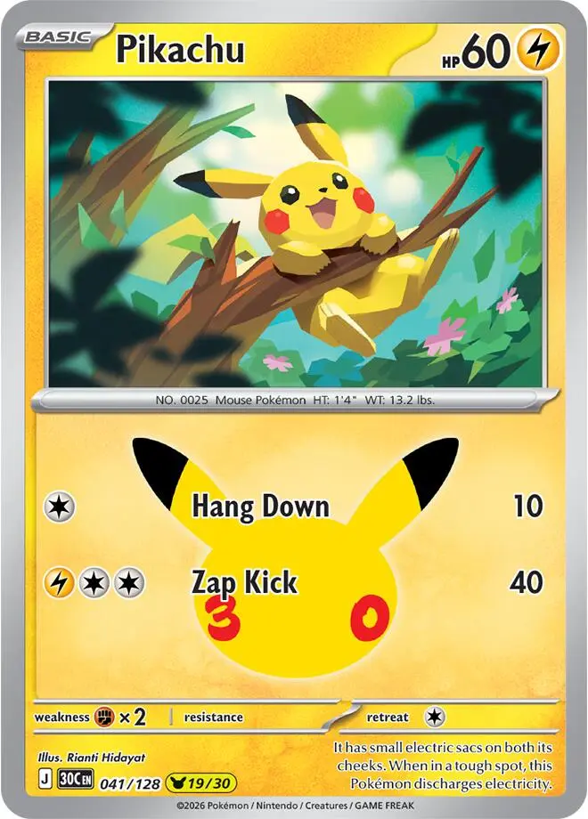 Pikachu, 30th Celebration 041/128