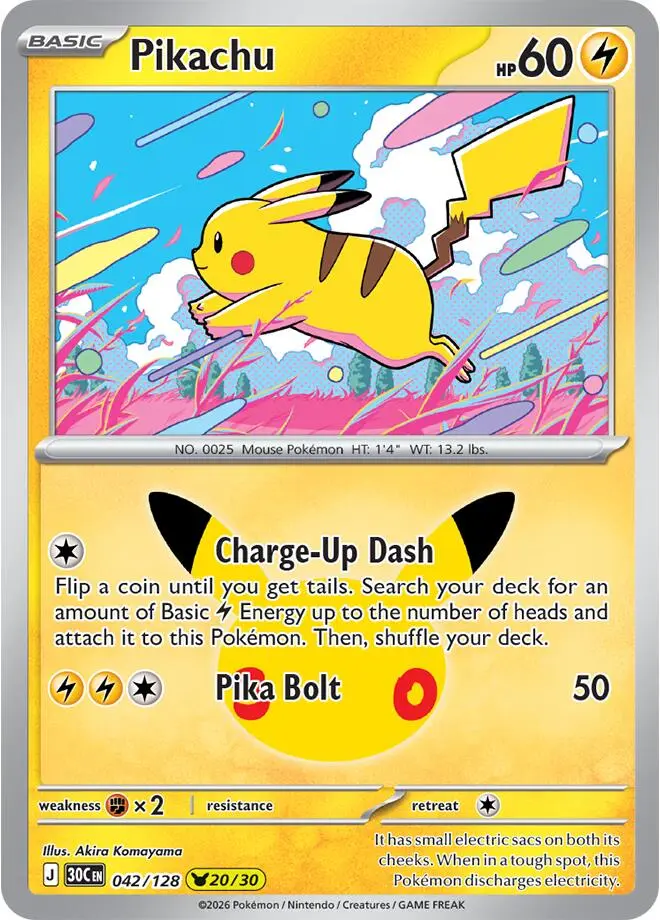 Pikachu, 30th Celebration 042/128