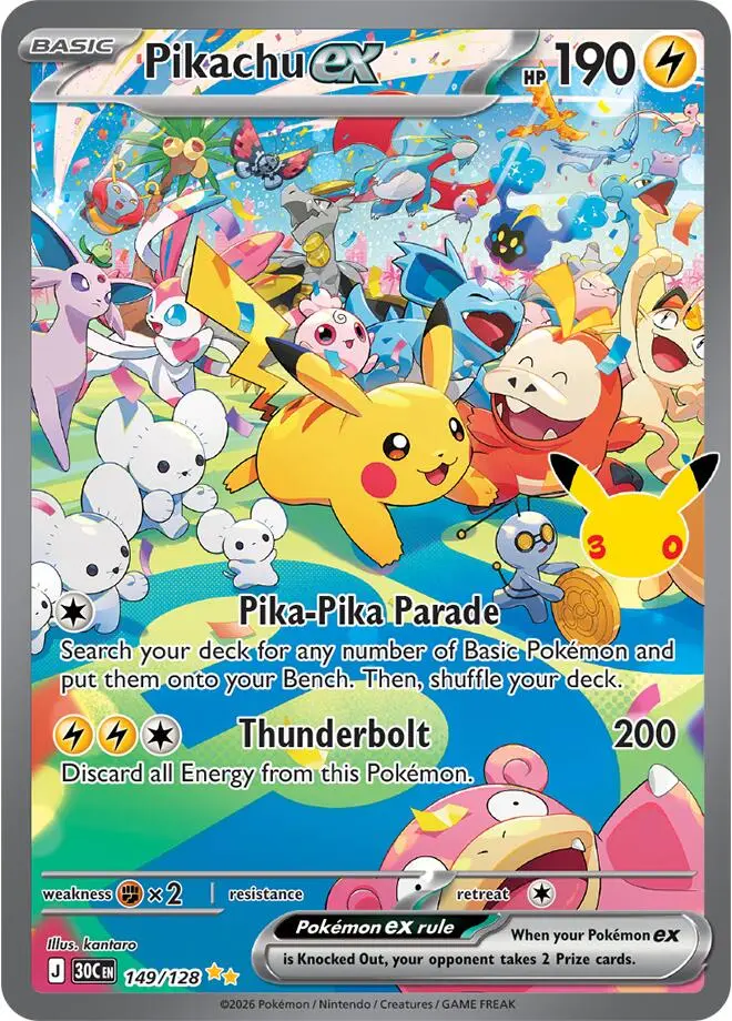 Pikachu ex, 30th Celebration 149/128