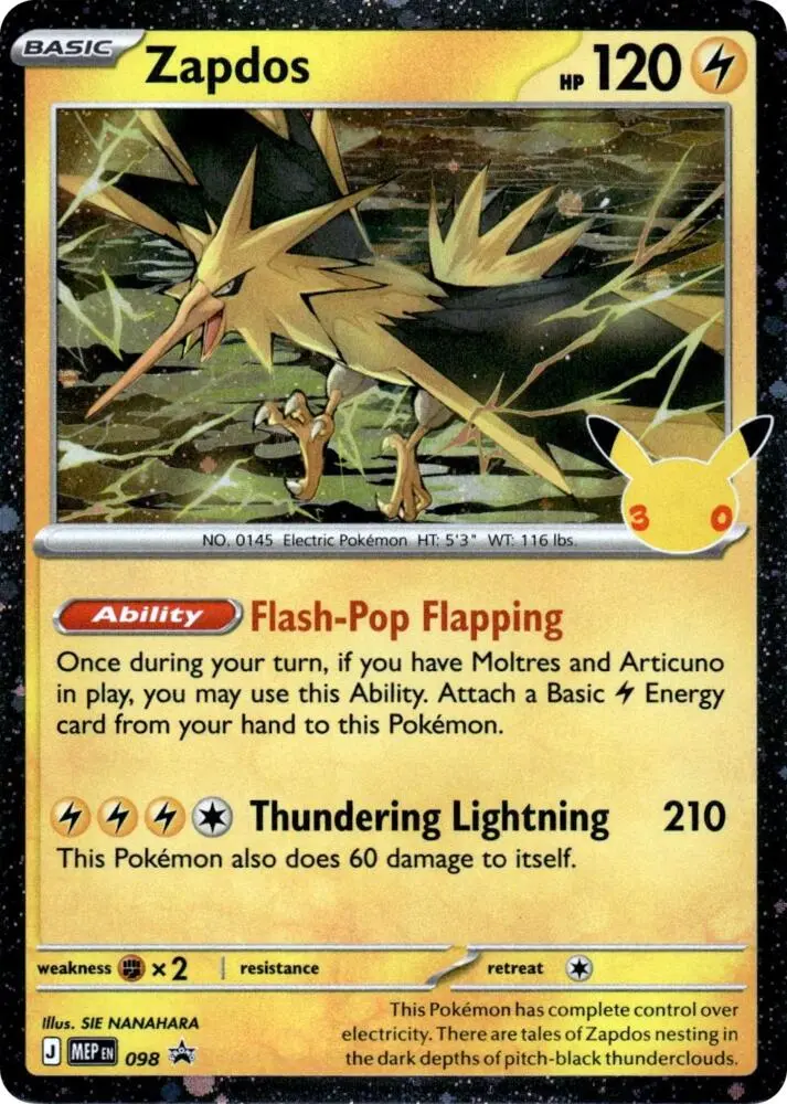 Zapdos, MEP Black Star Promos 098