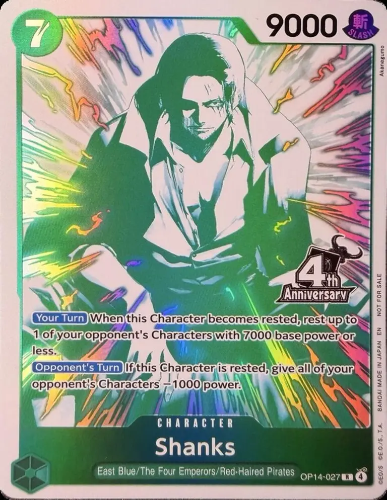 Shanks (4th Anniversary Treasure Campaign Pack), One Piece Promotion Cards OP14-027