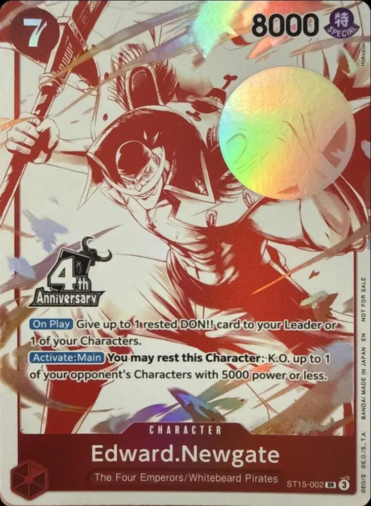 Edward.Newgate (4th Anniversary Treasure Campaign Pack), One Piece Promotion Cards ST15-002