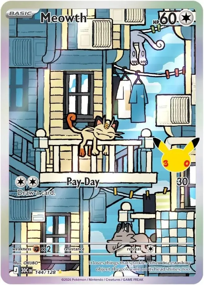 Meowth, 30th Celebration 144/128