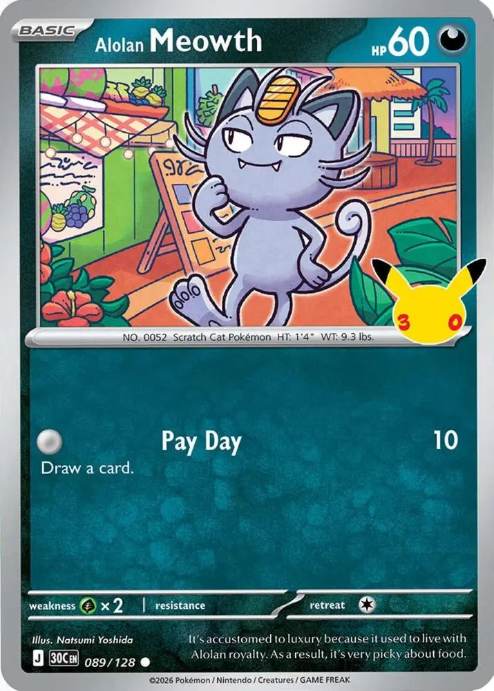 Alolan Meowth, 30th Celebration 089/128