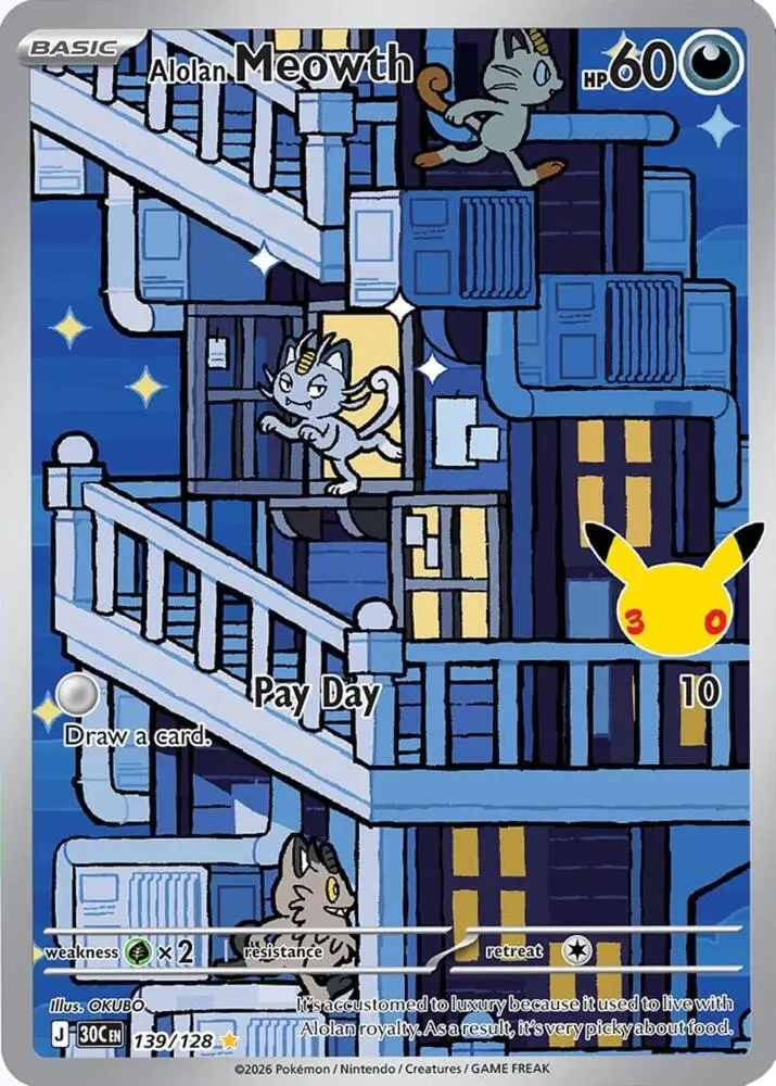 Alolan Meowth, 30th Celebration 139/128