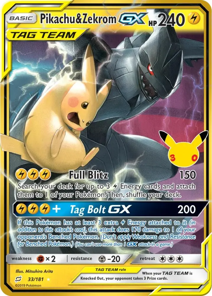 Pikachu & Zekrom GX, 30th Classic Collection 008