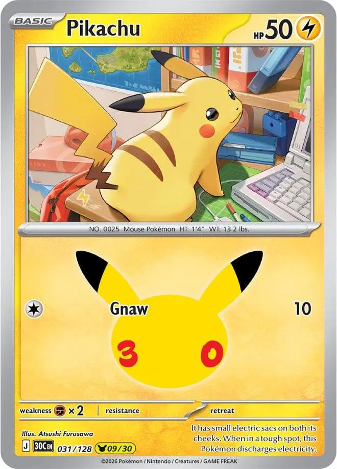 Pikachu, 30th Celebration 031/128
