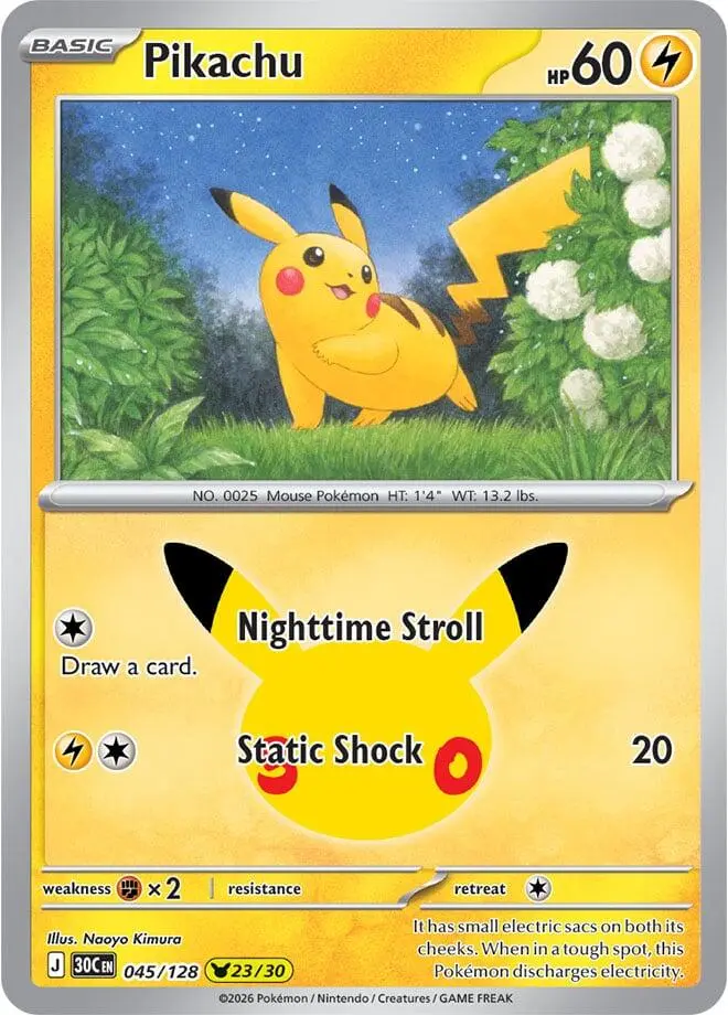 Pikachu, 30th Celebration 045/128