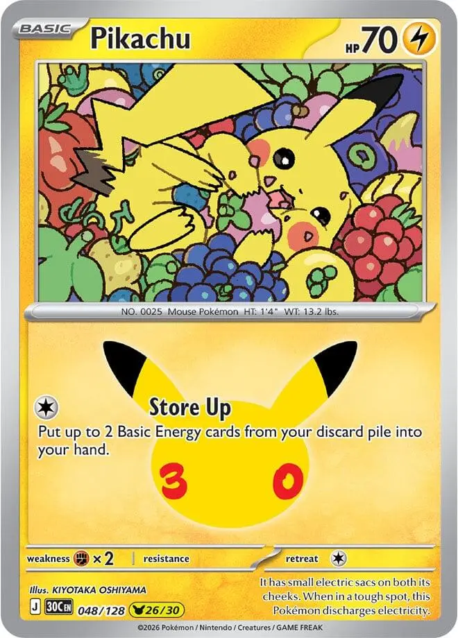 Pikachu, 30th Celebration 048/128