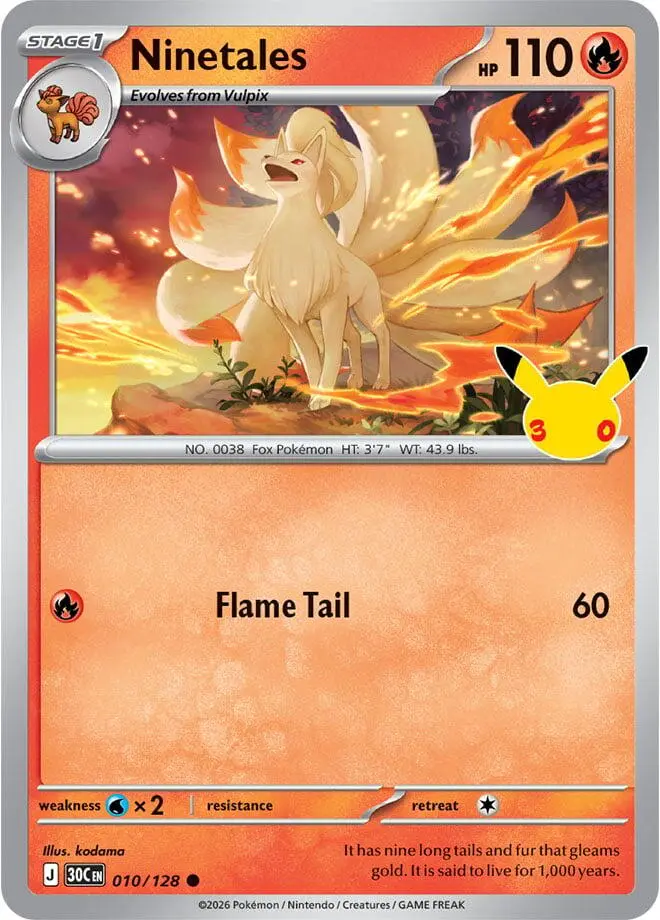 Ninetales, 30th Celebration 010/128
