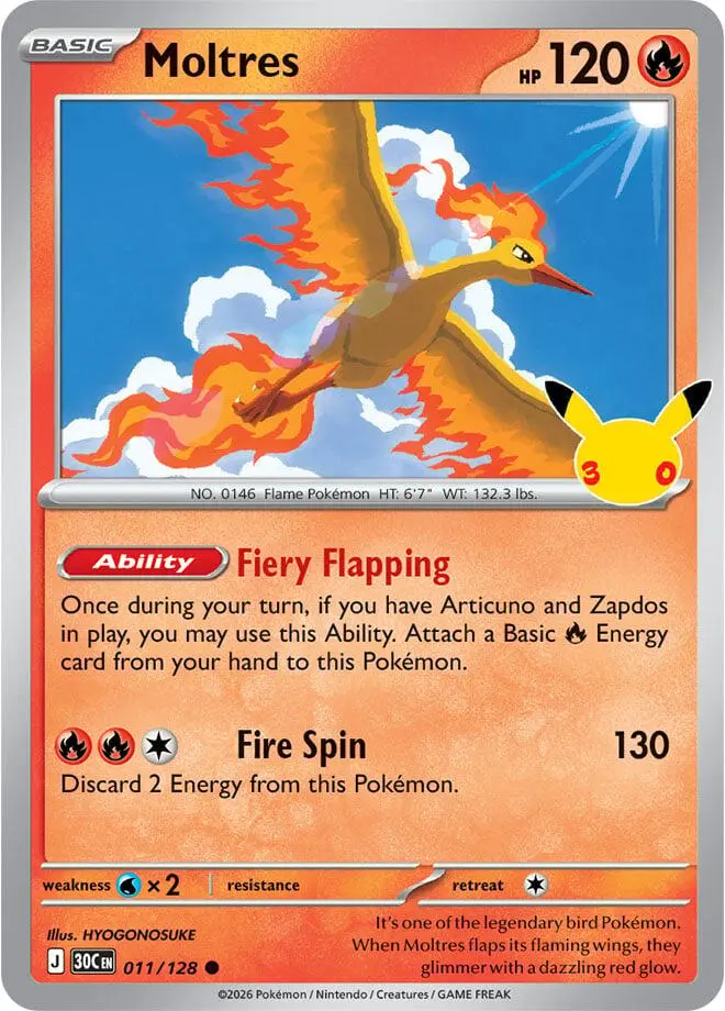 Moltres, 30th Celebration 011/128