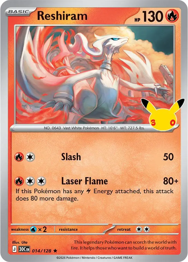 Reshiram, 30th Celebration 014/128