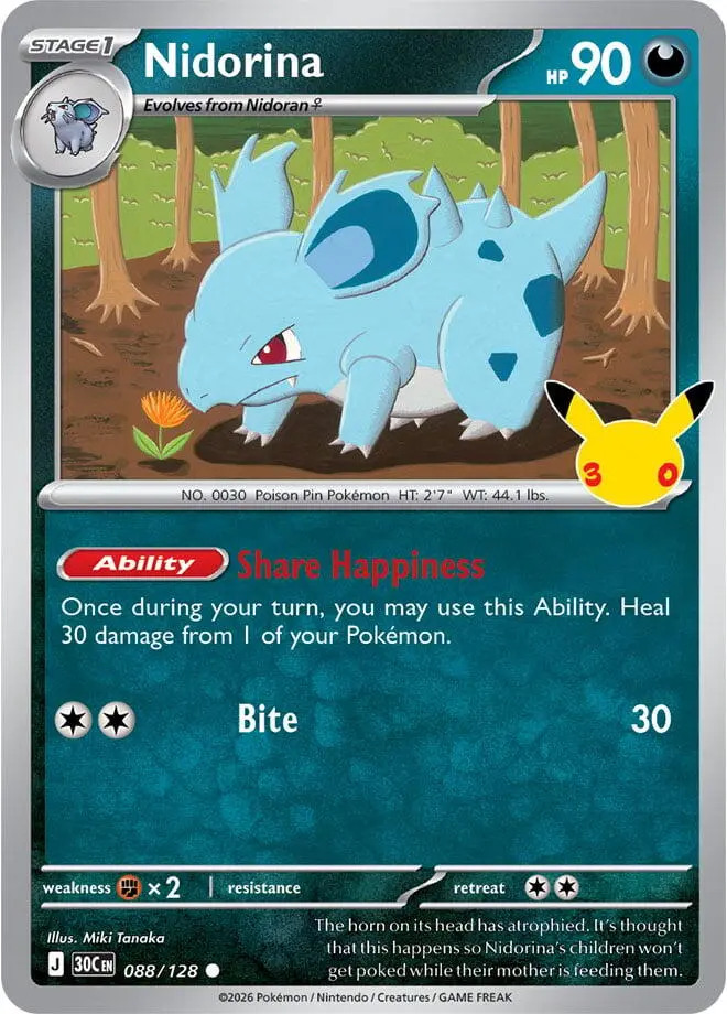 Nidorina, 30th Celebration 088/128