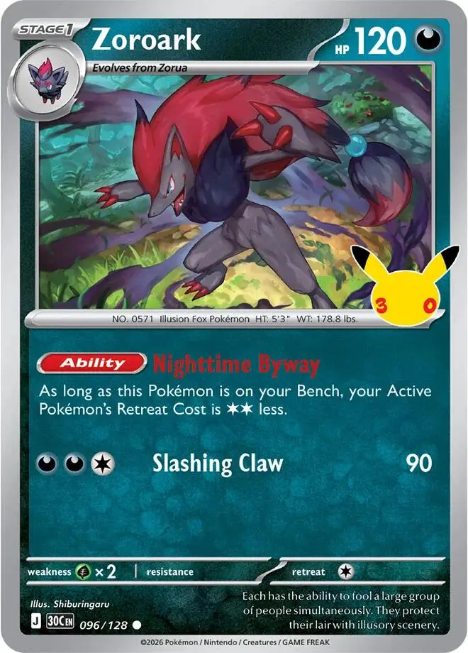 Zoroark, 30th Celebration 096/128