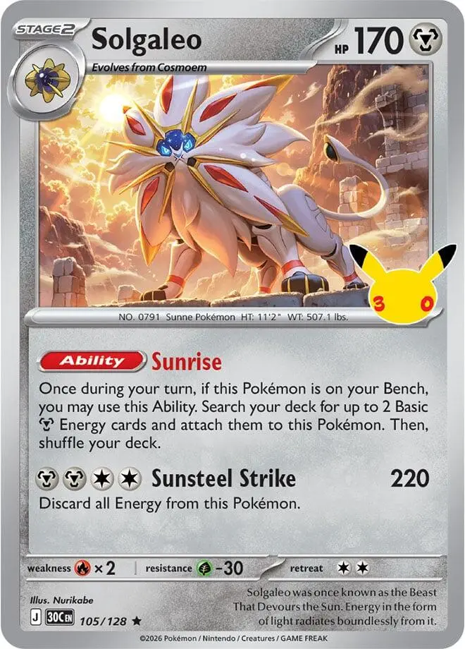 Solgaleo, 30th Celebration 105/128