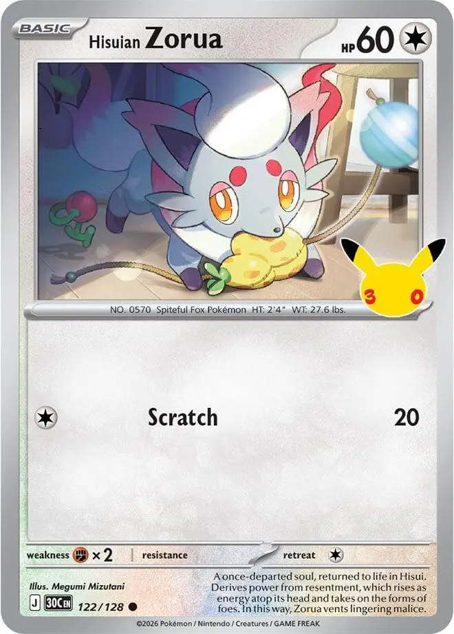 Hisuian Zorua, 30th Celebration 122/128