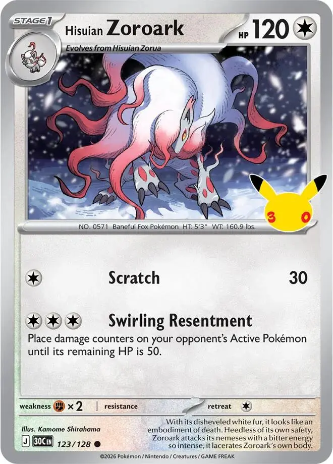 Hisuian Zoroark, 30th Celebration 123/128