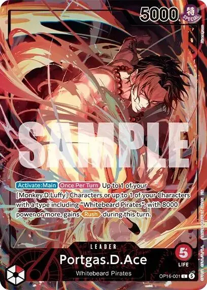Portgas.D.Ace (Official Playmat - Flame-Flame Fruit Coliseum Edition), One Piece Promotion Cards OP16-001